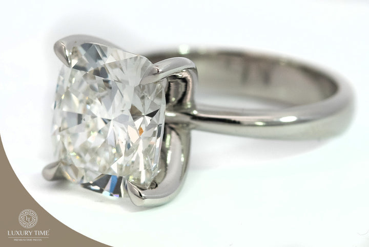 5.32CT TOTAL Cushion Brilliant Cut Diamond Ring in Platinum