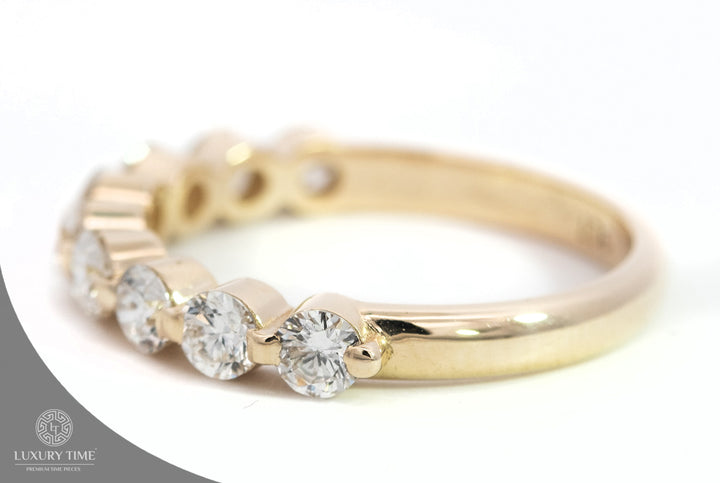 0.10CT Half Eternity Band Set In 9CT Yellow Gold