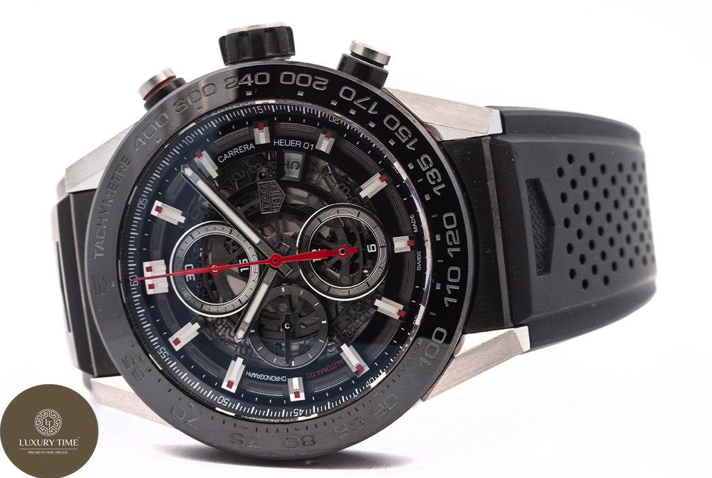  Tag Heuer Carrera Calibre Heuer 01 Automatic Skeleton Dial  Men's Watch CAR2A1Z.FT6044 : Clothing, Shoes & Jewelry