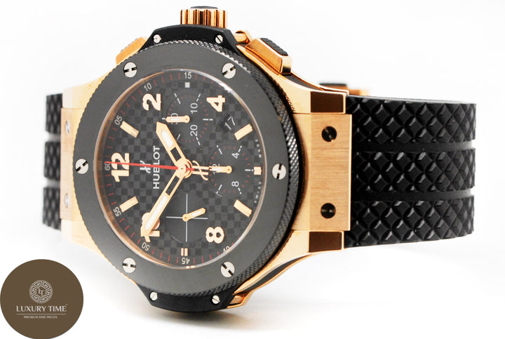 Hublot Big Bang 44mm Rose Gold Ceramic Rubber Strap Men's Watch