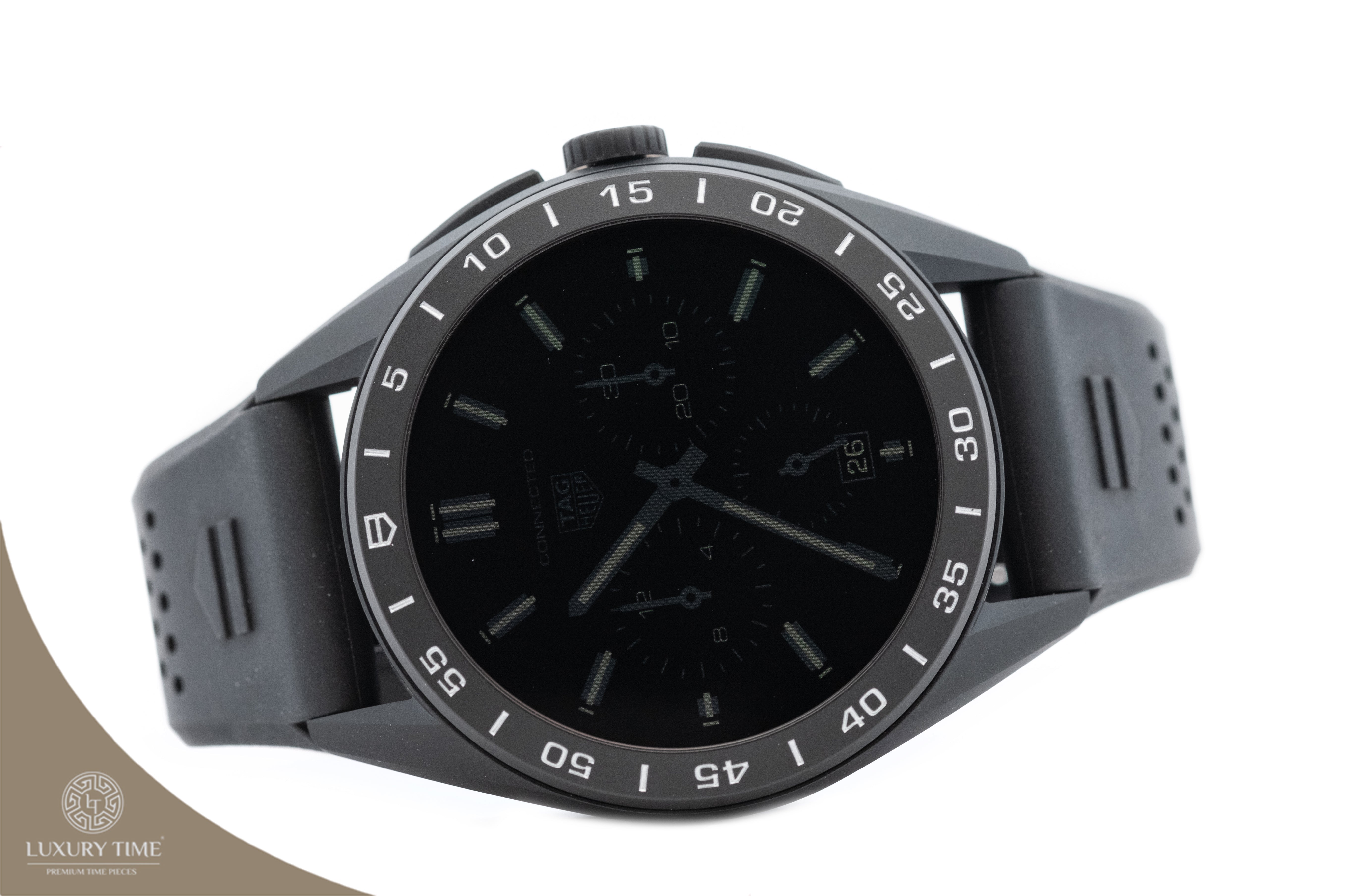 Tag Heuer Connected Calibre E4 - 45mm Digital Dial Black Rubber Strap