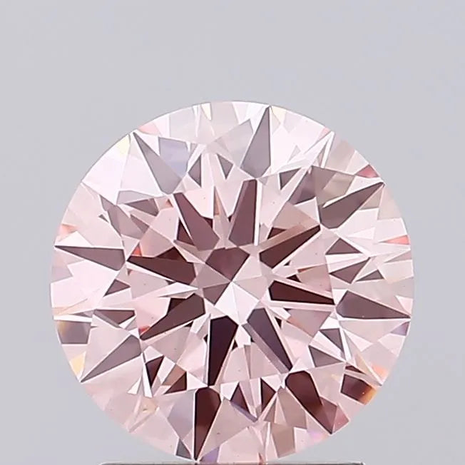 2.01ct Round Lab Grown Diamond (Colour Fancy Intense Pink, Clarity VVS2, Cut ID, IGI Certified)