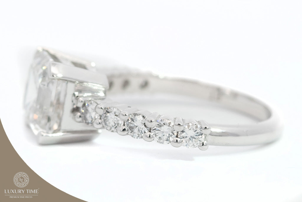 2.50CT TOTAL ASSCHER Cut Diamond Ring in Platinum