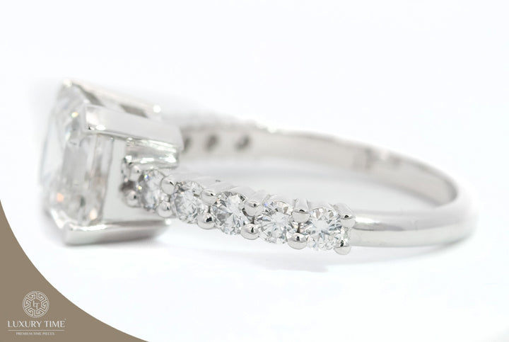 2.50CT TOTAL ASSCHER Cut Diamond Ring in Platinum
