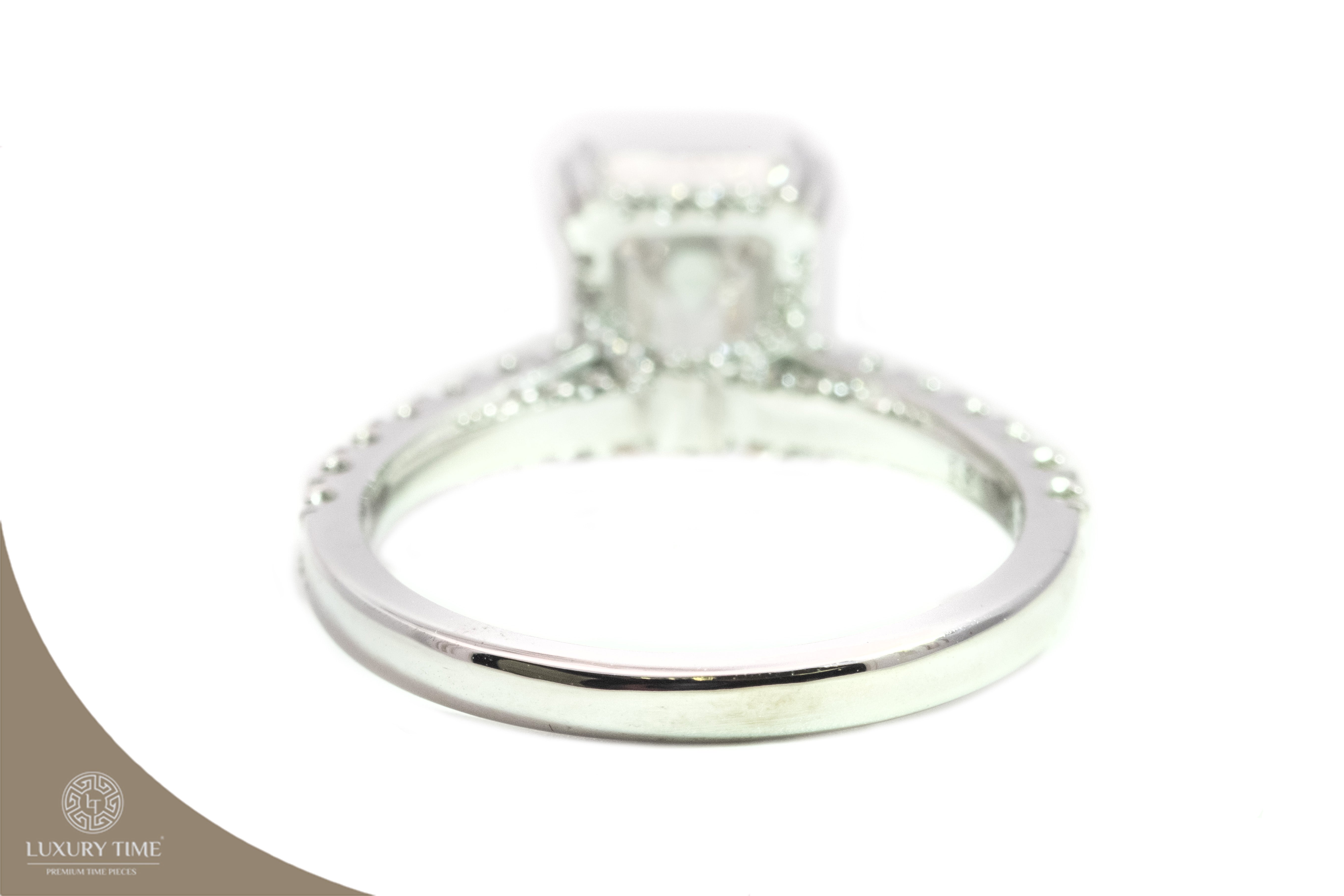 3Ct Emerald Cut Set With a Hidden Halo 18ct White Gold -  Lab Grown Diamond