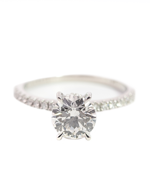 1.CT Round Brilliant Diamond Ring Set In Platinum