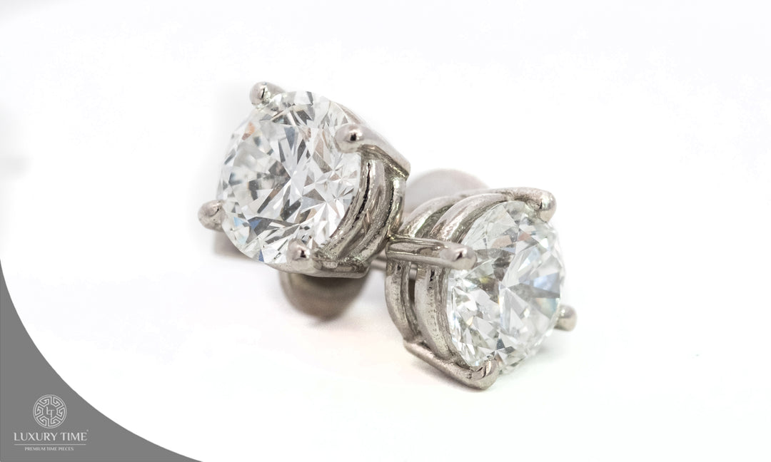 2CT TOTAL ROUND EARRING STUDS 18CT WHITE GOLD - Lab Grown Diamonds