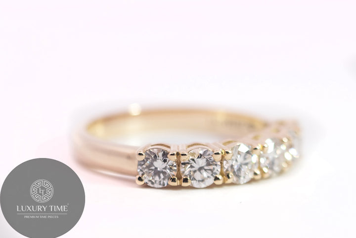 0.17CT Half Eternity Band Set In 9CT Yellow Gold