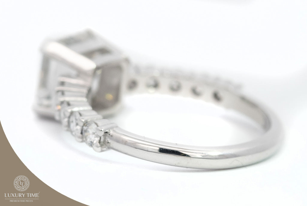 2.50CT TOTAL ASSCHER Cut Diamond Ring in Platinum