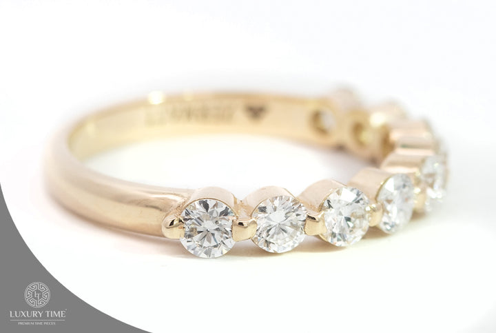0.10CT Half Eternity Band Set In 9CT Yellow Gold