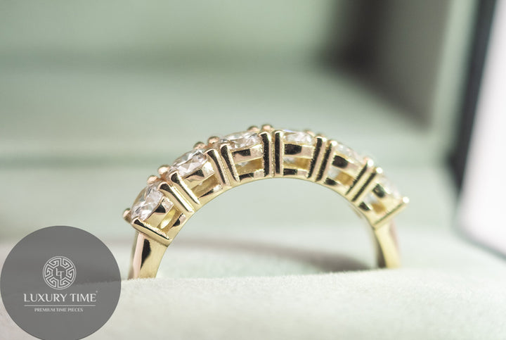 0.17CT Half Eternity Band Set In 9CT Yellow Gold