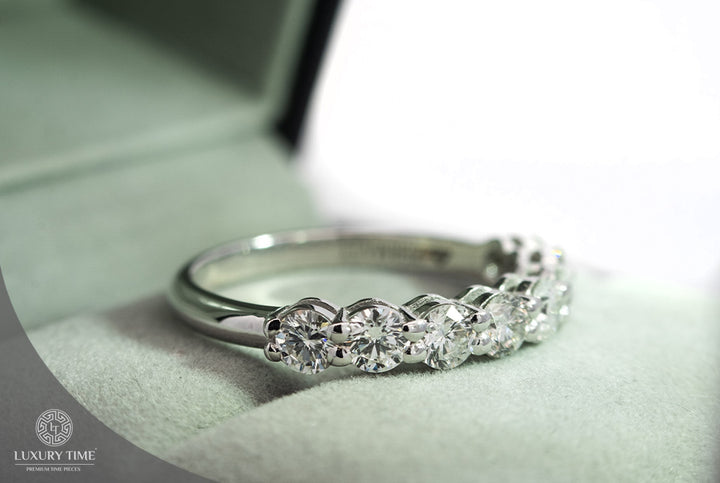 0.13CT Half Eternity Band Set In 9Ct White Gold