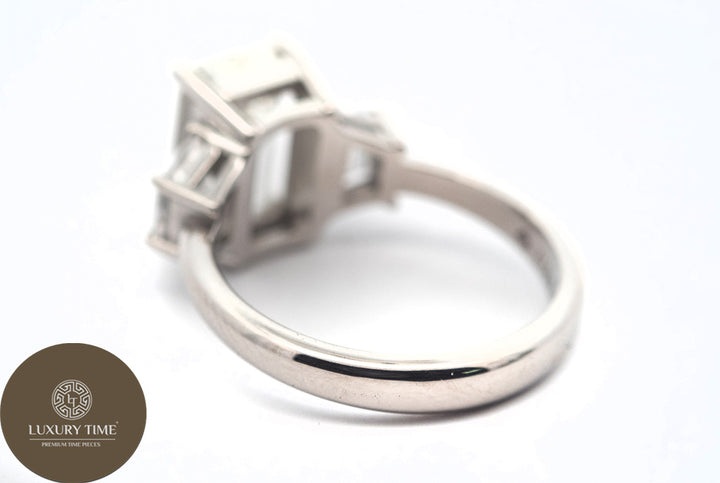 3.89CT Total Emerald Cut Diamond Ring in Platinum