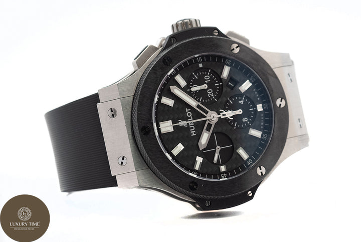 Hublot Big Bang 44mm Steel Ceramic Black Chronograph Rubber Strap Men's Watch