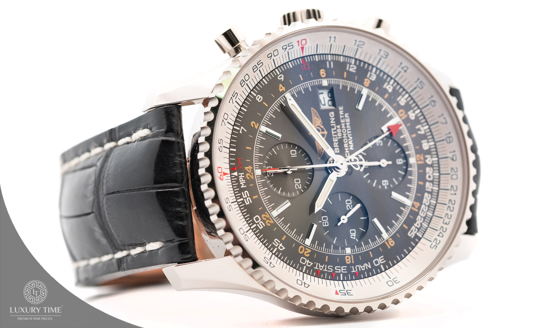 Breitling Navitimer World White Gold Limited Edition Men s Watch Luxurytime