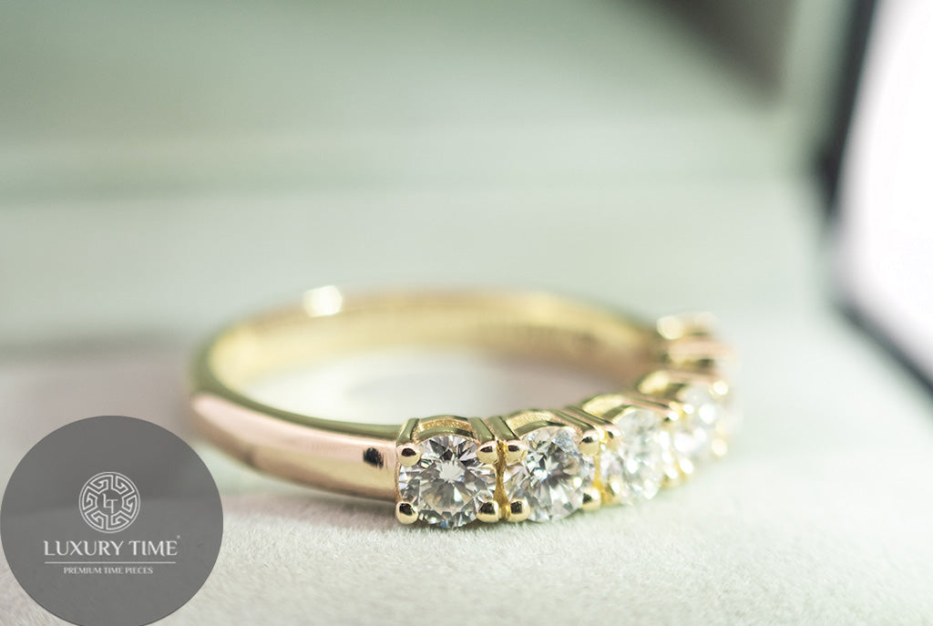 0.17CT Half Eternity Band Set In 9CT Yellow Gold