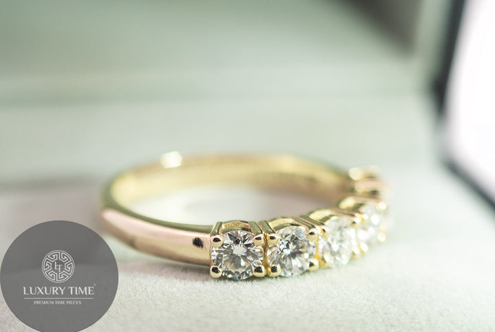 0.17CT Half Eternity Band Set In 9CT Yellow Gold