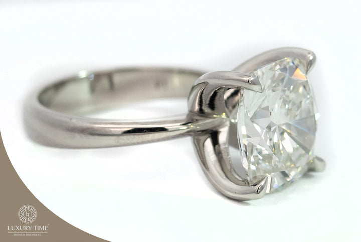 5.32CT TOTAL Cushion Brilliant Cut Diamond Ring in Platinum