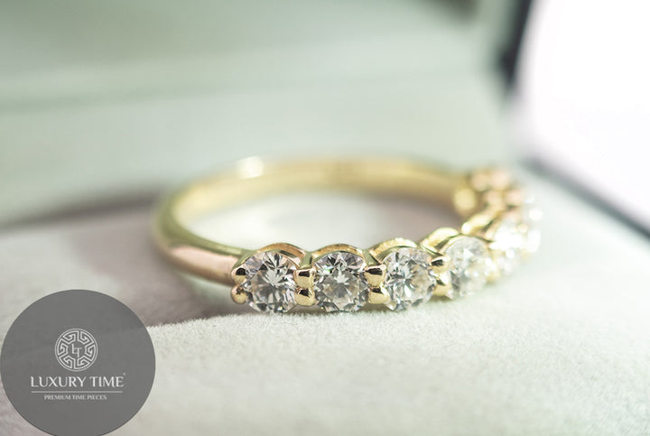 0.17CT Half Eternity Band Set In 9CT Yellow Gold