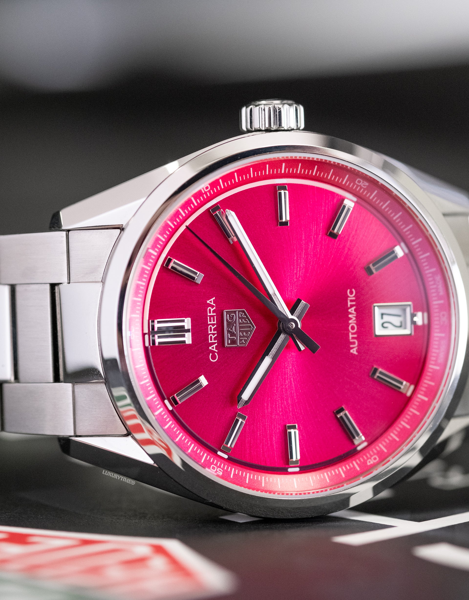 TAG Heuer Carrera Date Automatic Pink Dial Stainless Steel Women's Watch