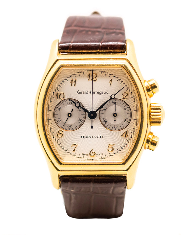 Girard Perregaux Richeville Chronograph Hand Wind Silver Dial Men's Watch