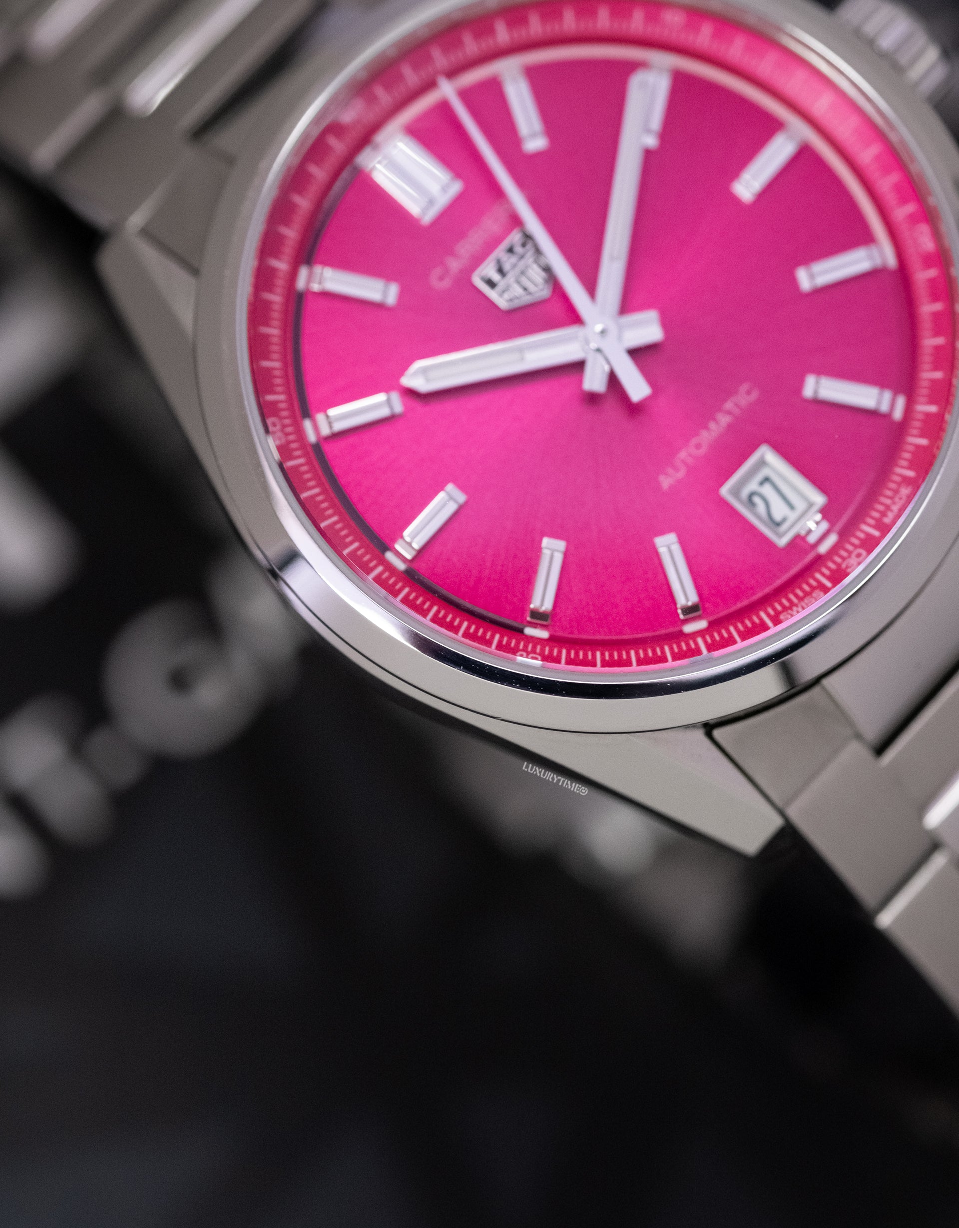 TAG Heuer Carrera Date Automatic Pink Dial Stainless Steel Women's Watch