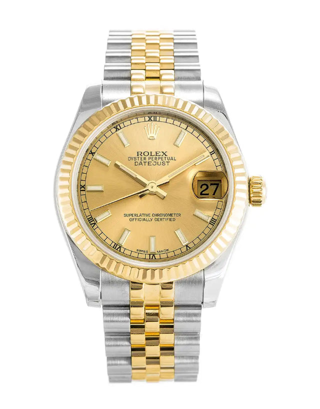 Rolex Datejust 31 Stainless Steel & Yellow Gold Ladies Watch
