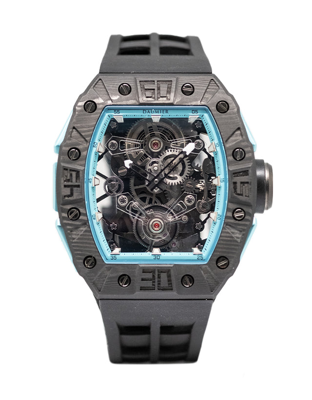 Daumier Skeleton Tourbillon Black & Blue Men's Watch