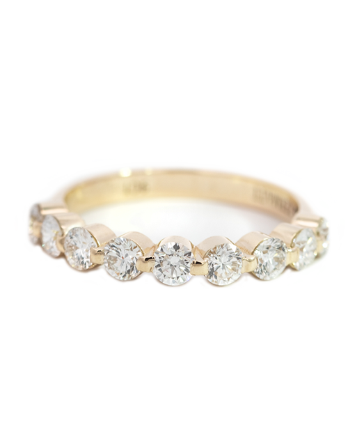 0.10CT Half Eternity Band Set In 9CT Yellow Gold