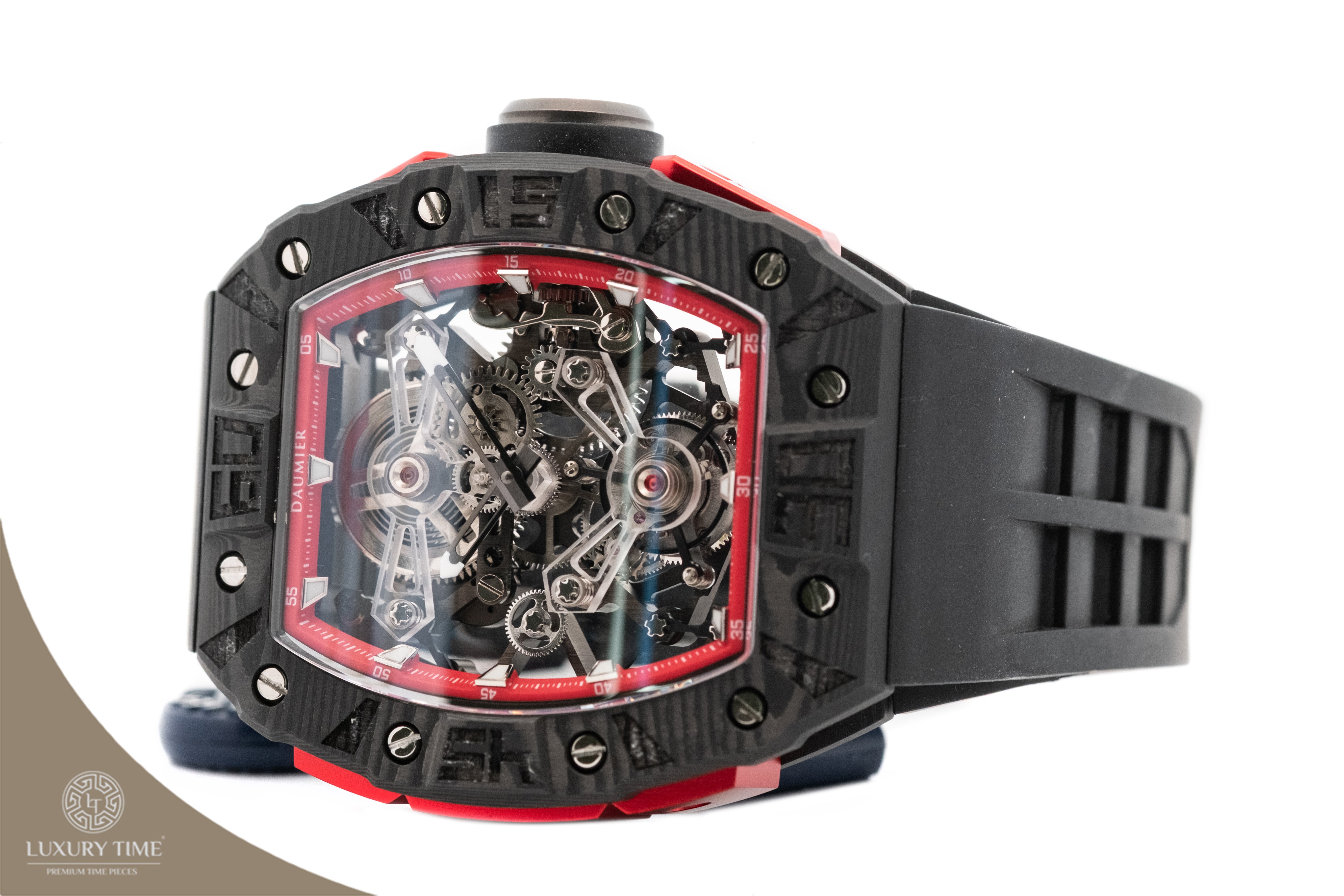 Daumier Skeleton Tourbillon Black & Red Men's Watch Watch