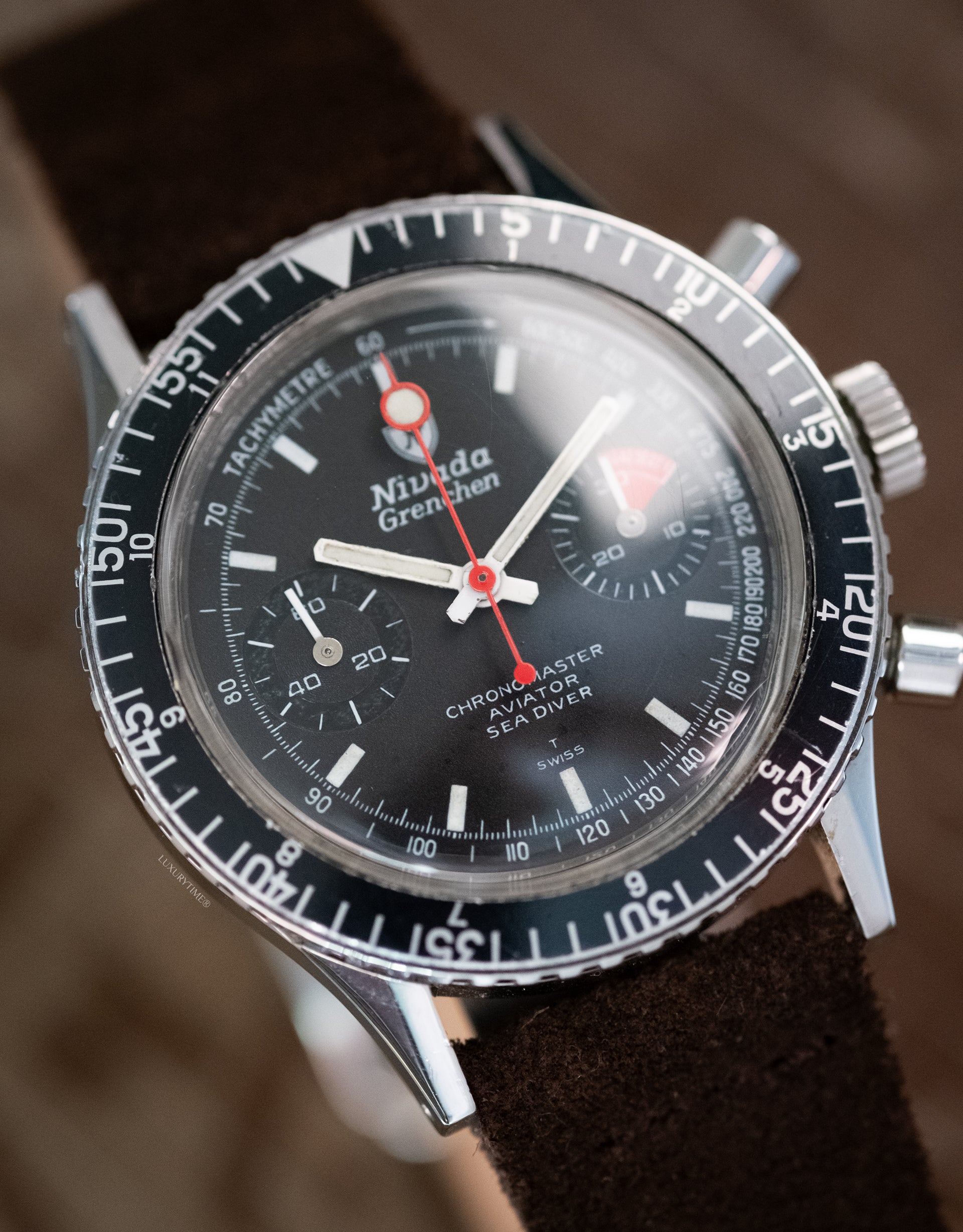 Nivada Grenchen Chronomaster Aviator Sea Diver Men's Watch