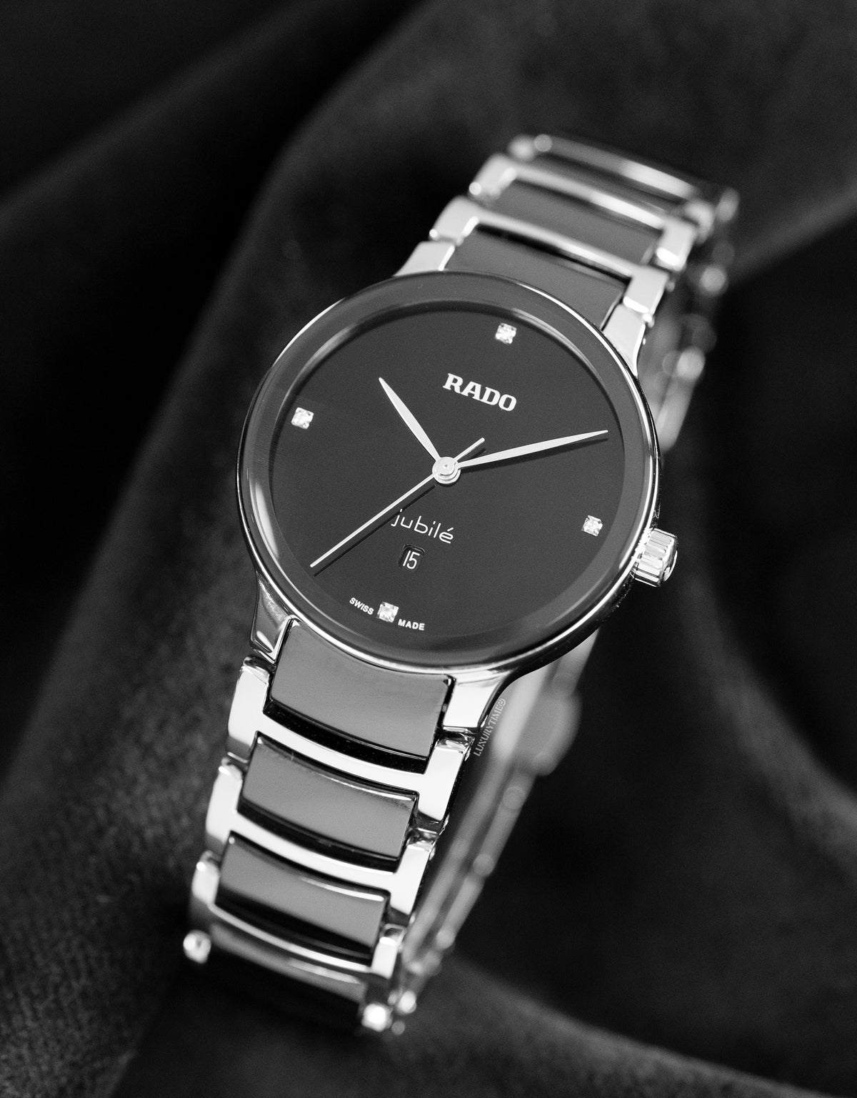 Rado Centrix Diamonds Quartz Black Dial Ladies Watch