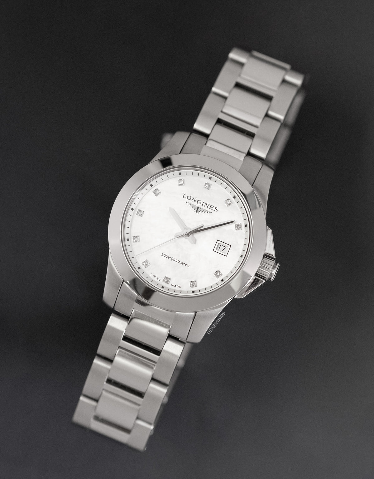Longines Conquest Quartz White Dial Steel Ladies Watch