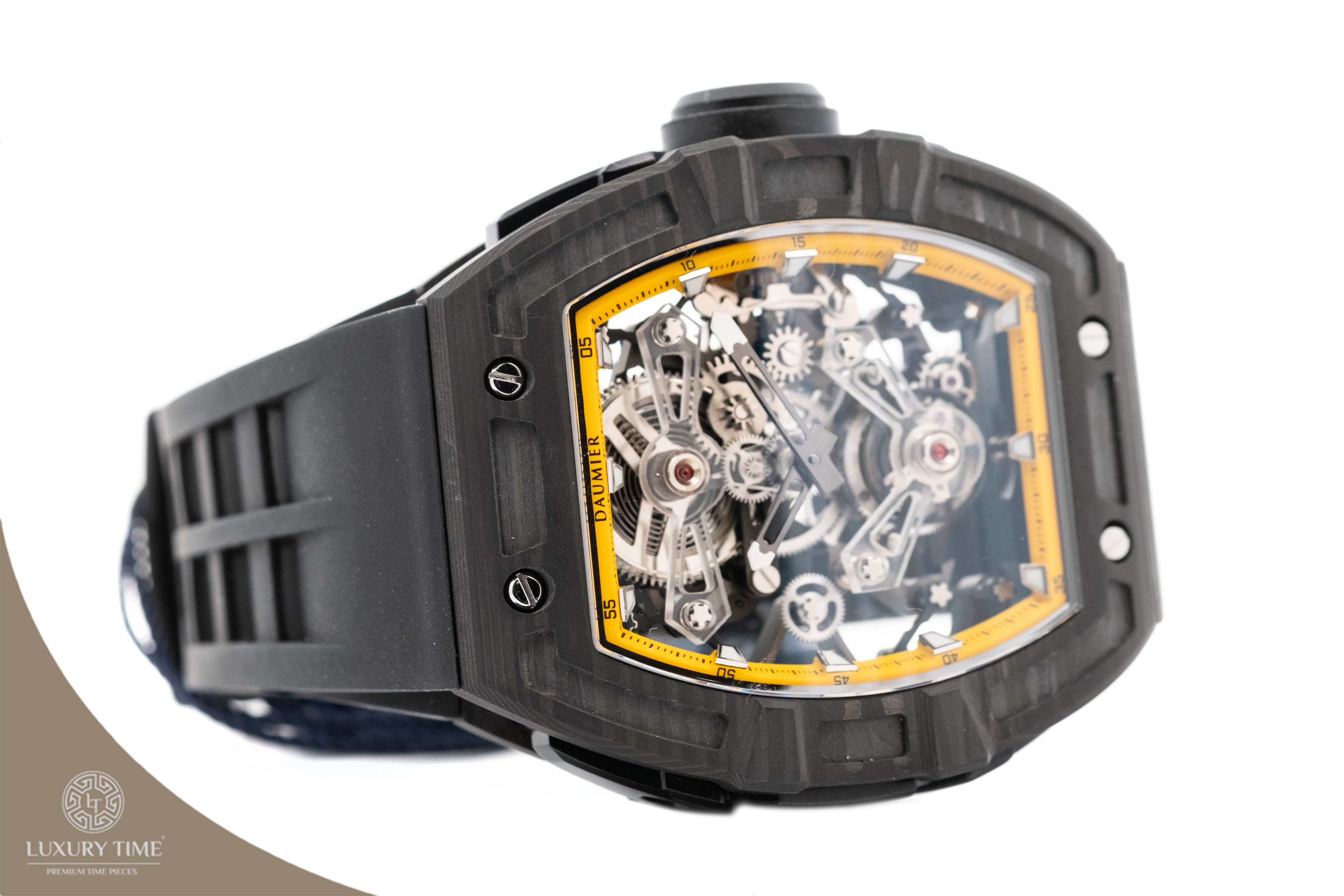 Daumier Skeleton Tourbillon Black & Yellow Men's Watch
