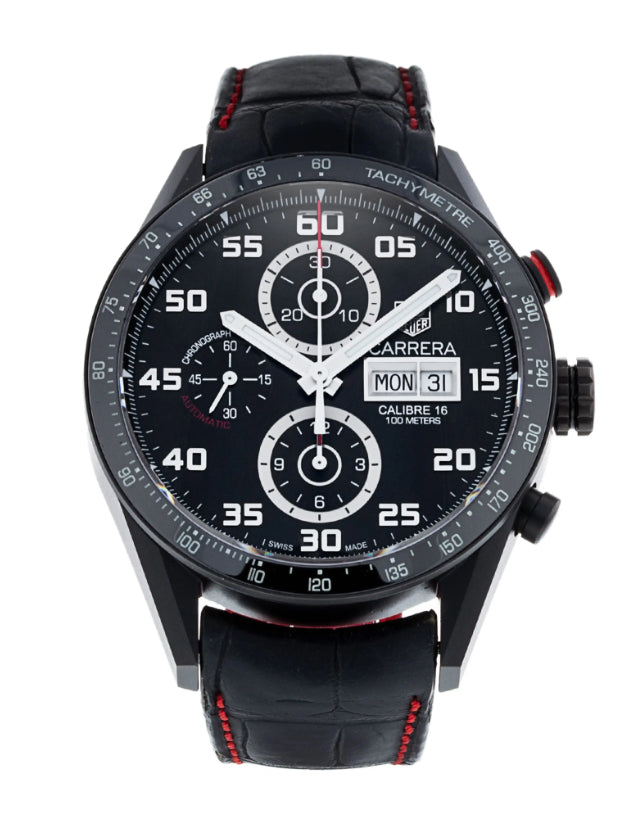 Tag Heuer Carrera Calibre 16 Chronograph Day-Date Black Titanium Men's Watch