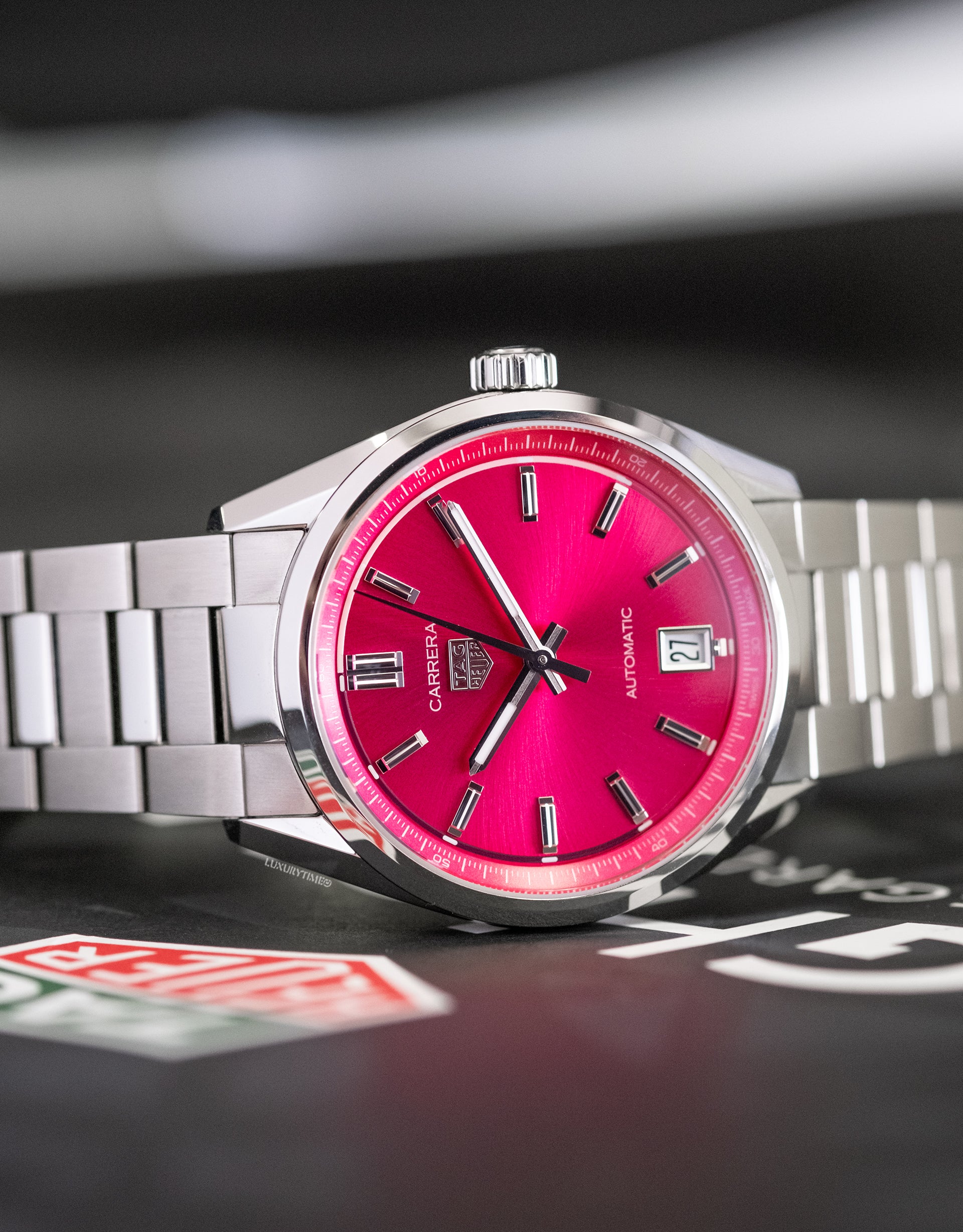 TAG Heuer Carrera Date Automatic Pink Dial Stainless Steel Women's Watch