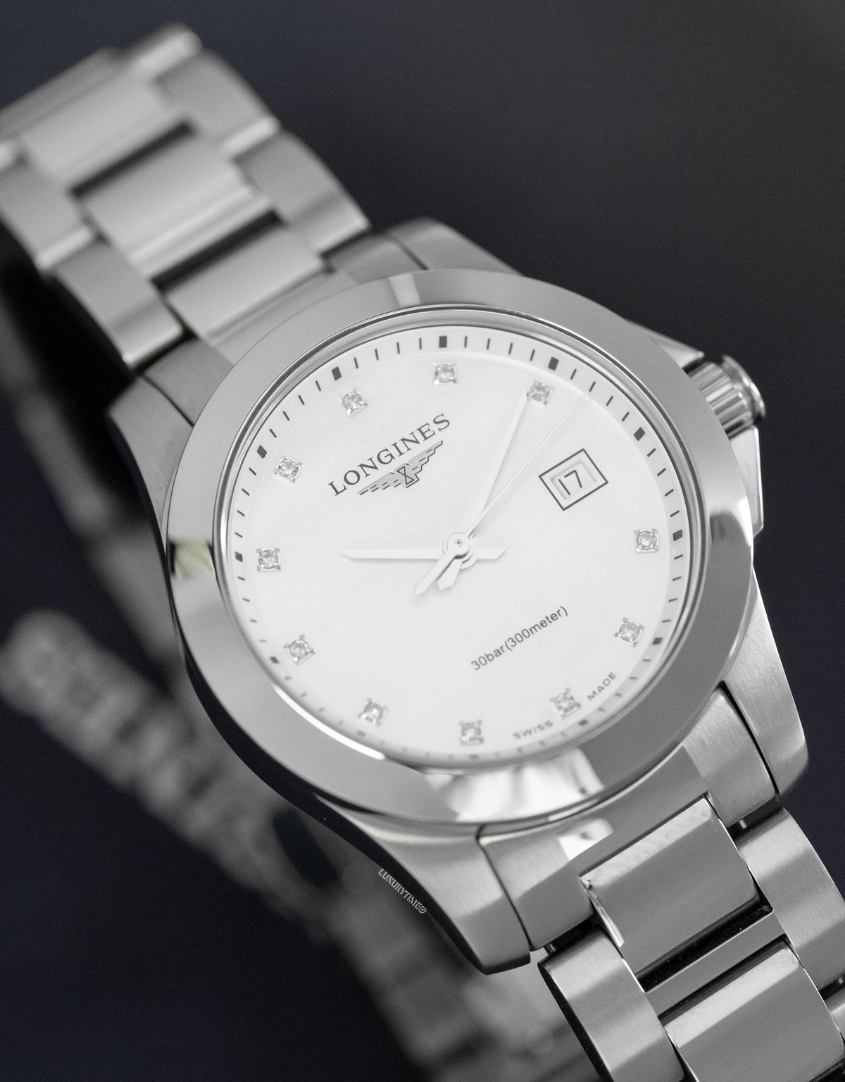 Longines Conquest Quartz White Dial Steel Ladies Watch