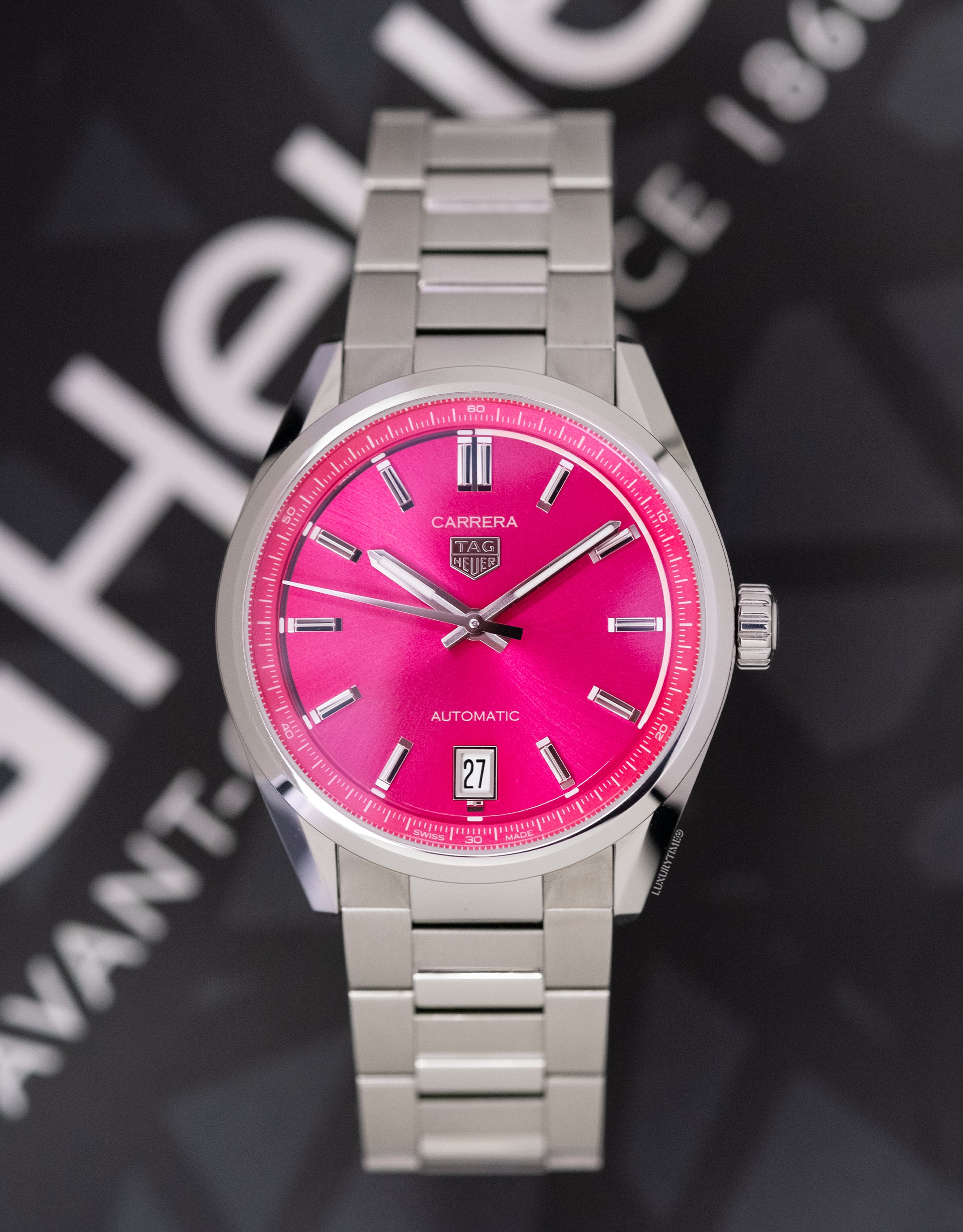 TAG Heuer Carrera Date Automatic Pink Dial Stainless Steel Women's Watch