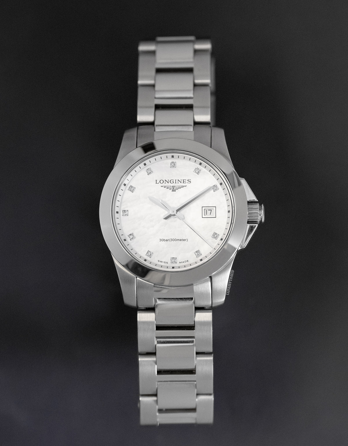 Longines Conquest Quartz White Dial Steel Ladies Watch