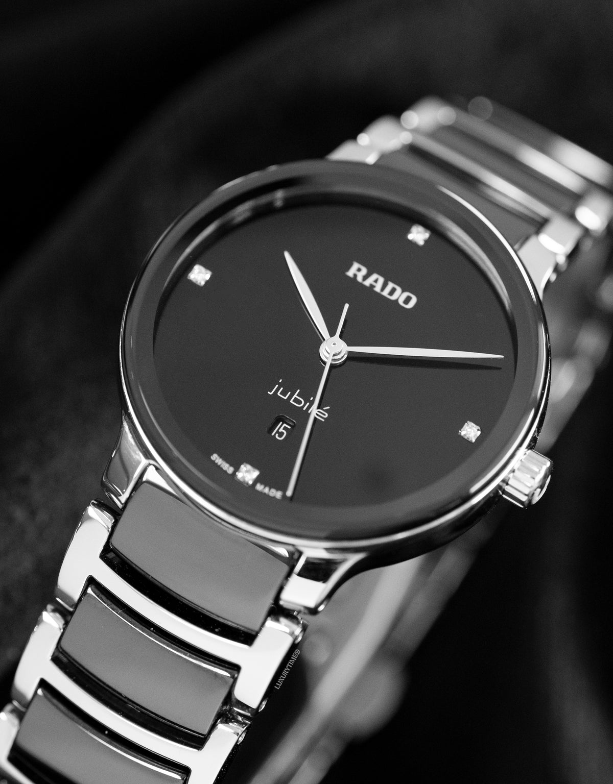 Rado Centrix Diamonds Quartz Black Dial Ladies Watch