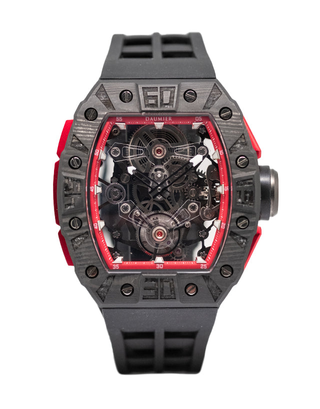 Daumier Skeleton Tourbillon Black & Red Men's Watch Watch