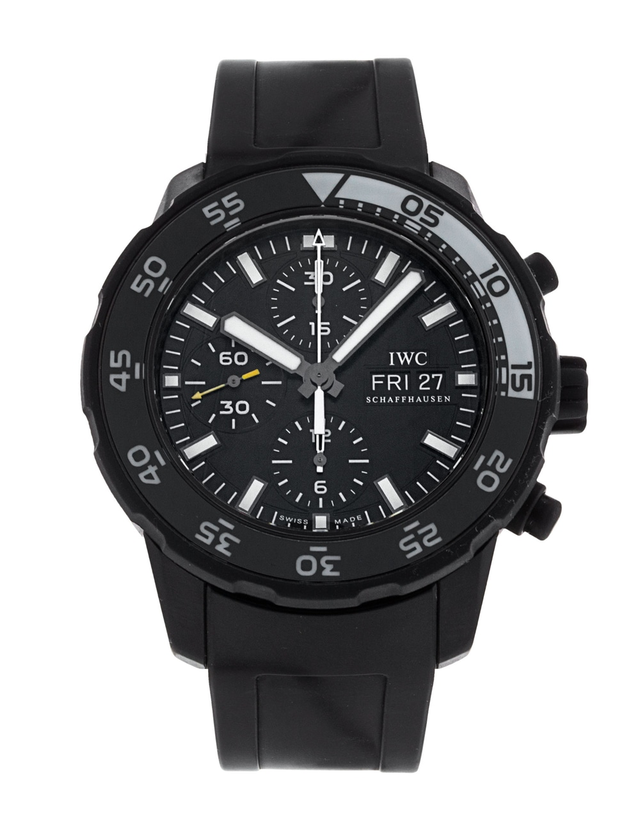 IWC Aquatimer Chronograph Edition Galapagos Islands Chronograph Black Dial Men's Watch