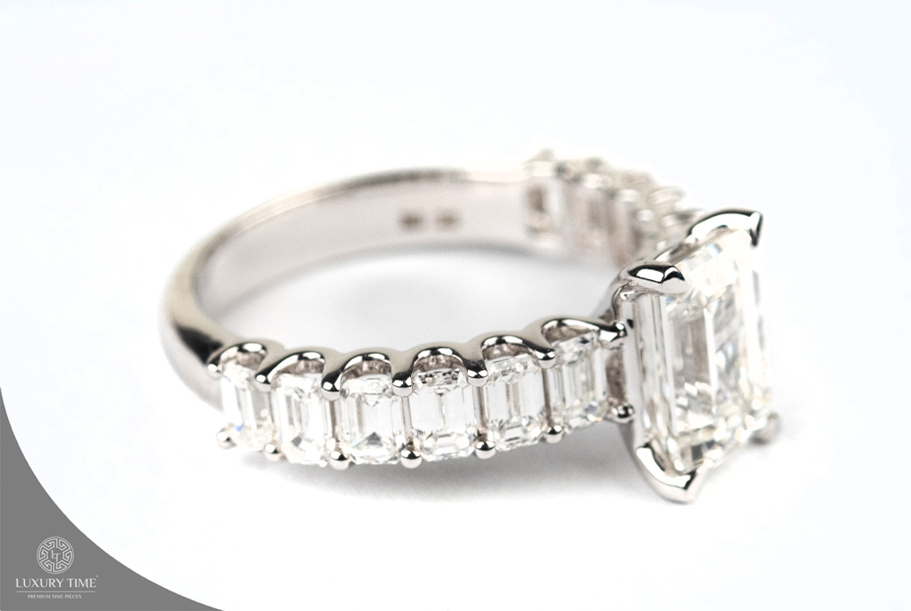 5.00CT Total Emerald Cut Diamond Ring in 14CT White Gold