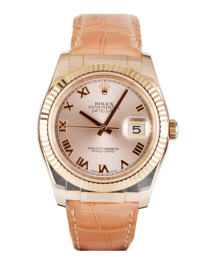 Rolex Datejust Everose Gold 36mm Ladies Watch