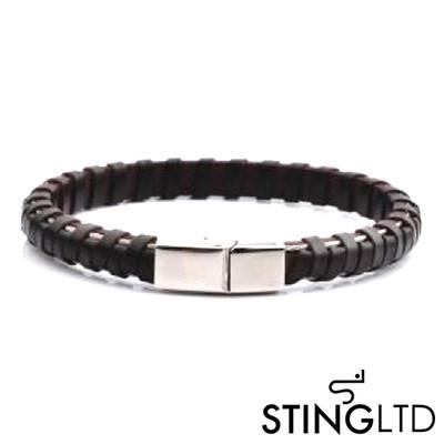 Brown and Black Leather Bracelet