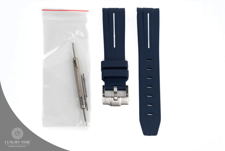 Blue and White Rubber Omega x Swatch Moonwatch Strap