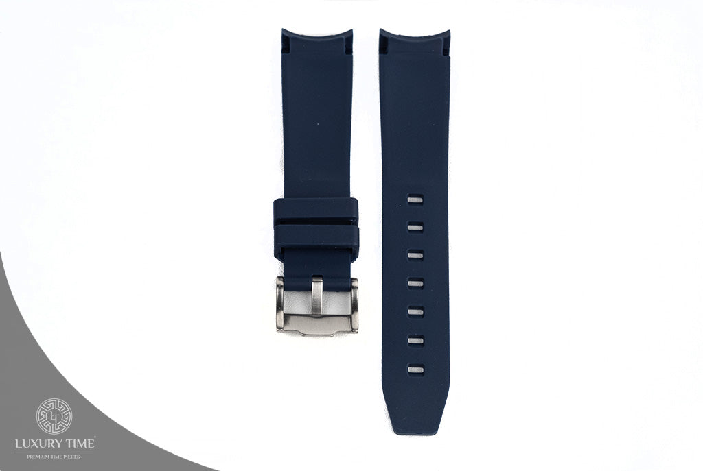 Blue and White Rubber Omega x Swatch Moonwatch Strap
