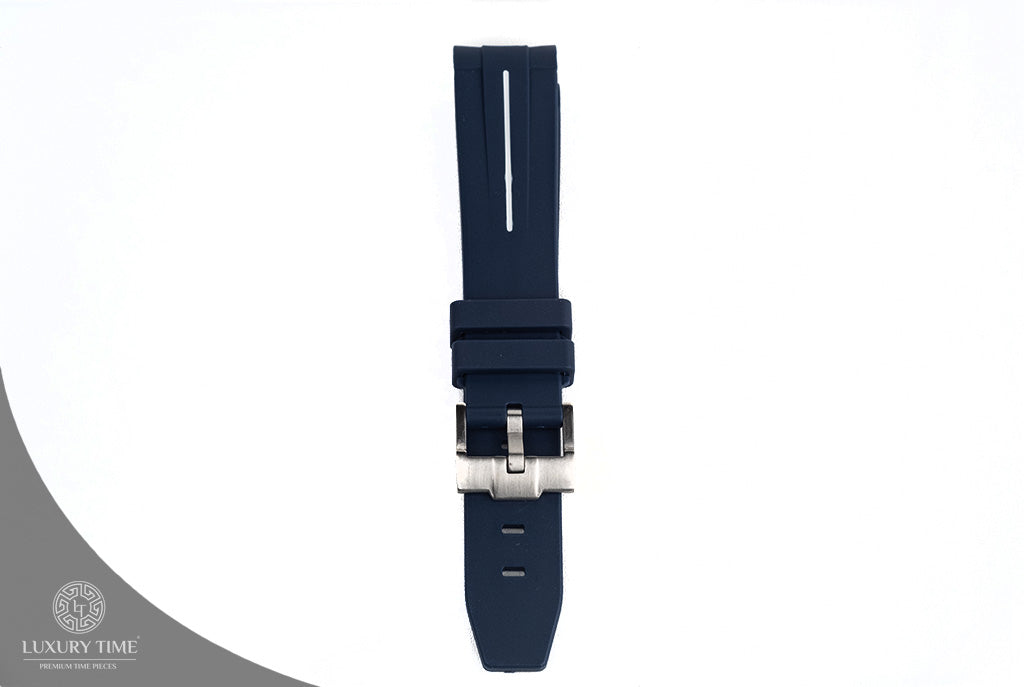 Blue and White Rubber Omega x Swatch Moonwatch Strap