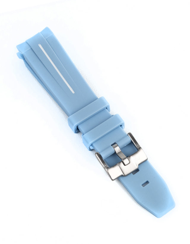 Light Blue Rubber Omega x Swatch Moonwatch Strap